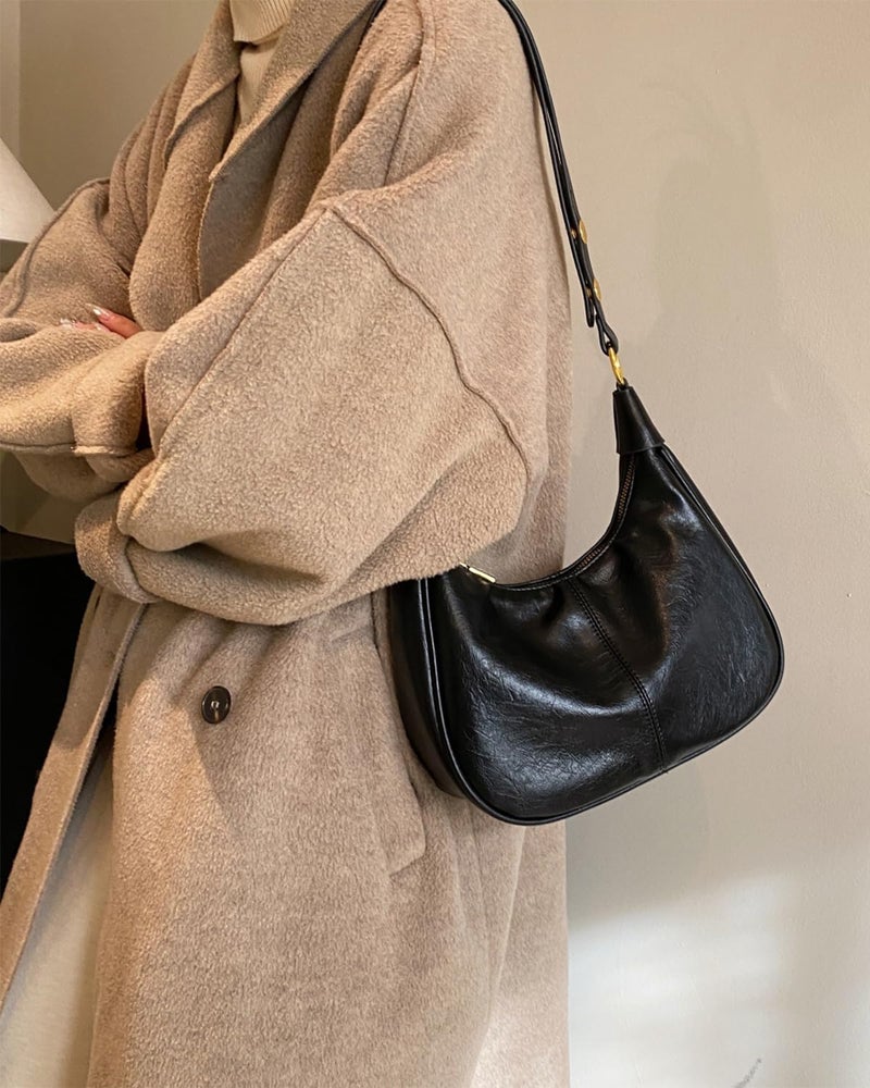 celestina Shoulder Bags for Women Small Hobo Bags Crescent Shaped Cute Retro Tote Handbag Mini Clutch Purse with Zipper Closure - Image 1